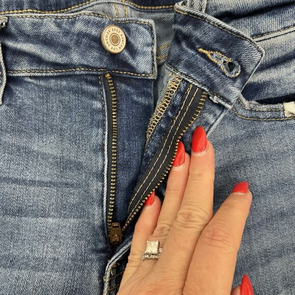 KanCan Size 9 28 Jeans Leopard Patched Holes Distressed Mid Rise Skinny Stretch - Picture 6 of 11